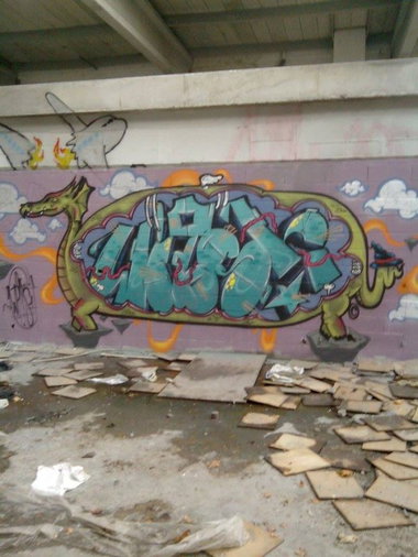 Graffiti Wall - Photo by strasbourgraffiti - Witch, dragon, graffiti (2013)