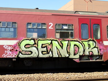 Graffiti Train - Photo by strasbourgraffiti - Sendr, NA, PSK