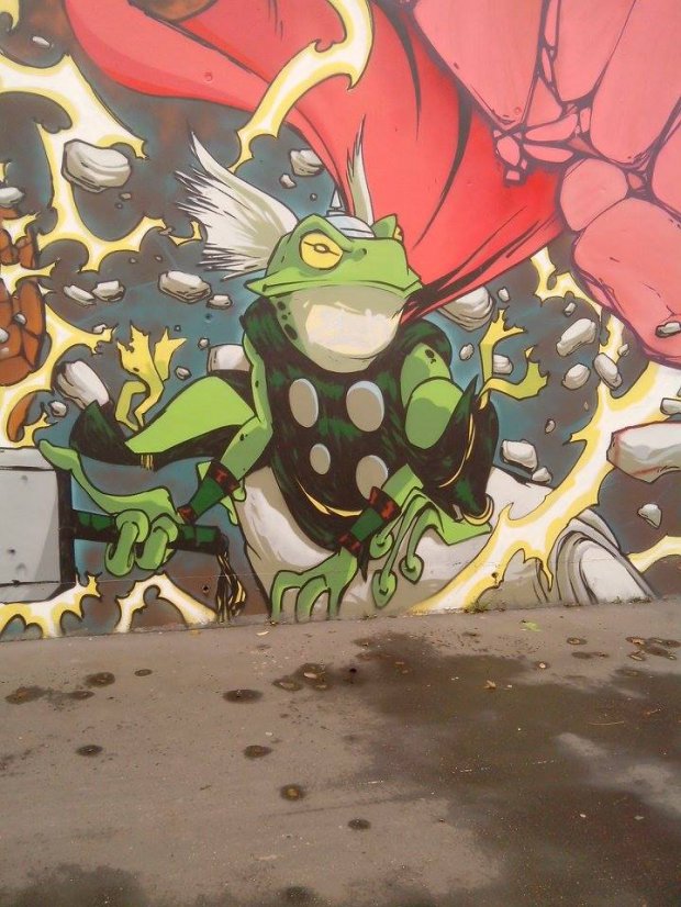 Graffiti Wall - Photo by strasbourgraffiti - frog, thor, strasbourg (2013)