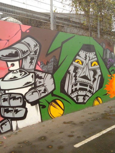 Graffiti Wall - Photo by strasbourgraffiti - doom, heroes, marvel (2013)