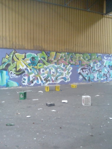 Graffiti Wall in Schiltigheim - Photo by strasbourgraffiti - amos, taspé, yegree (2014)