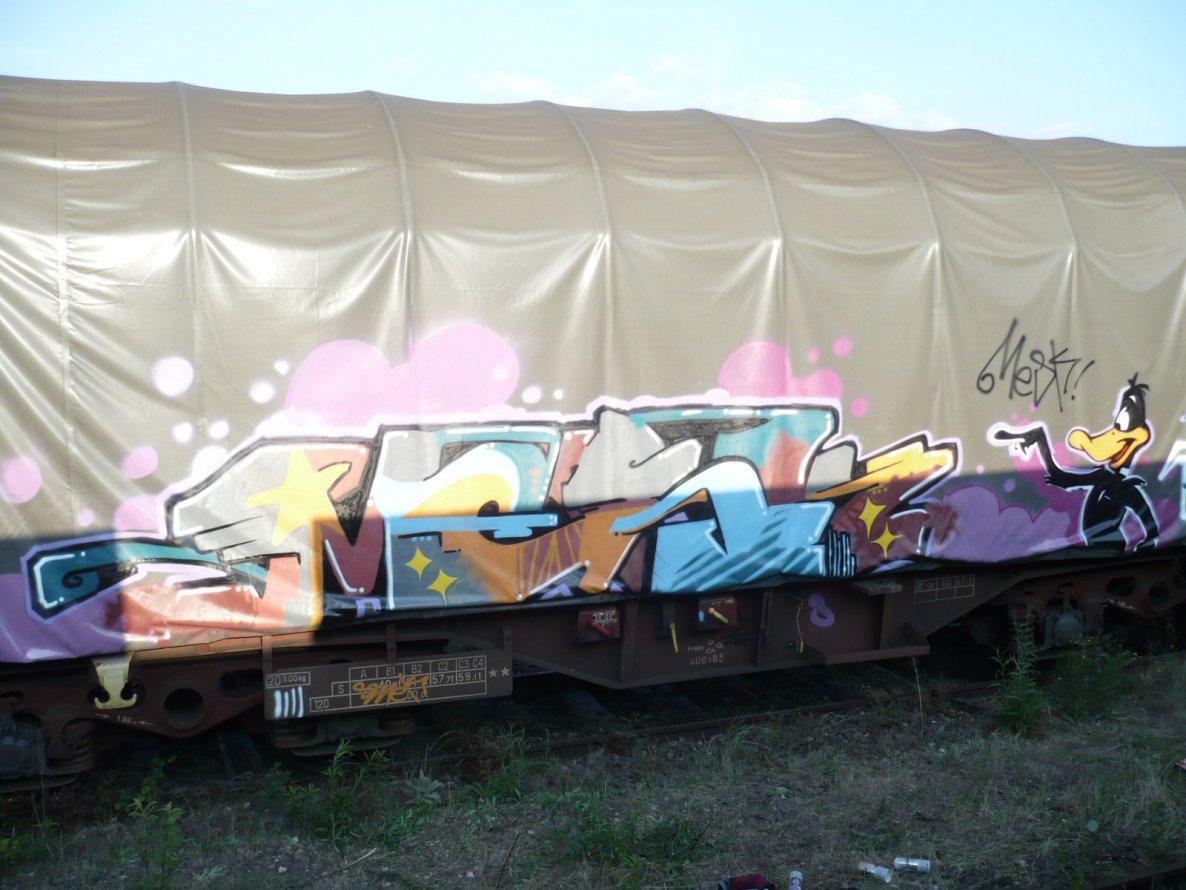 Graffiti Train - Photo by strasbourgraffiti - Mesk, daffyduck, mma (2013)