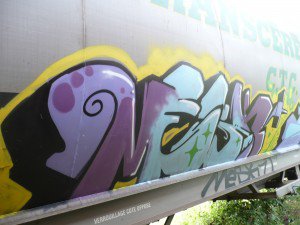 Graffiti Train - Photo by strasbourgraffiti - mesk1, mma, fr8 (2013)