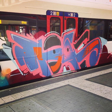 Graffiti Train in Basel - Photo by streetartbasel - moas, basel, switzerland (2013)
