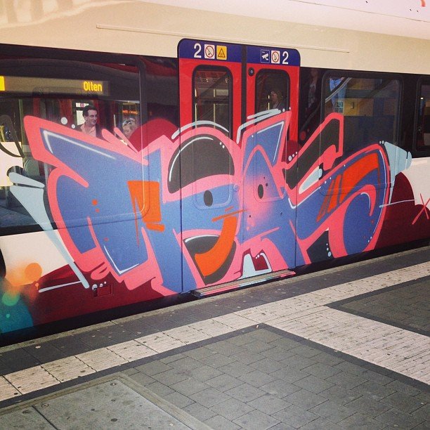 Graffiti Train in Basel - Photo by streetartbasel - moas, basel, switzerland (2013)