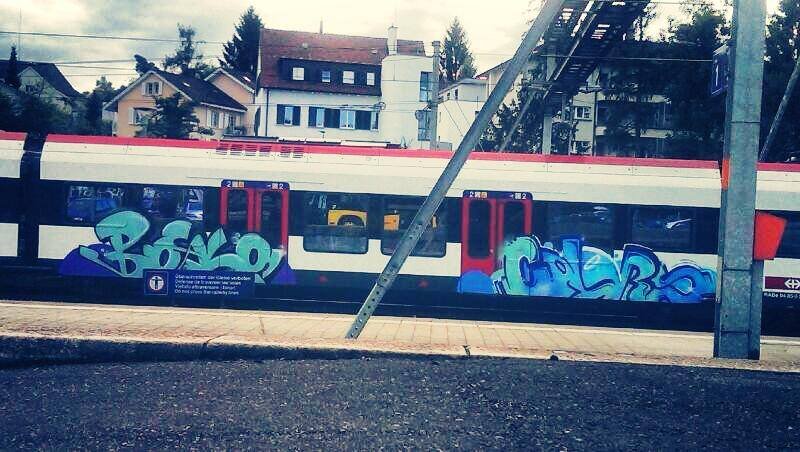 Graffiti Train in Liestal - Photo by streetartbasel - bosko, colors, basel (2013)