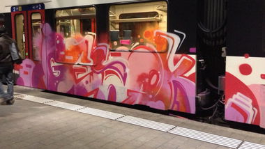 Graffiti Train in Basel - Photo by streetartbasel - gesok, basel, switzerland (2013)
