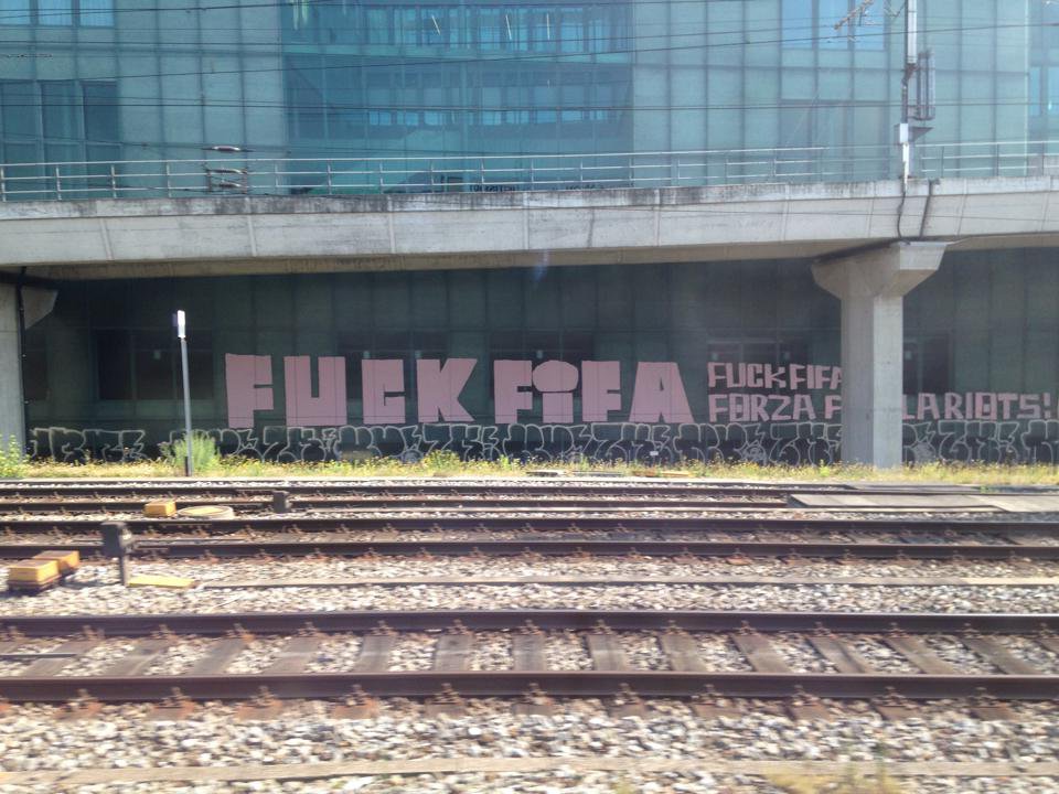 Graffiti Bombing in Basel - Photo by streetartbasel - Brazil, Brasilien, Fuck (2014)