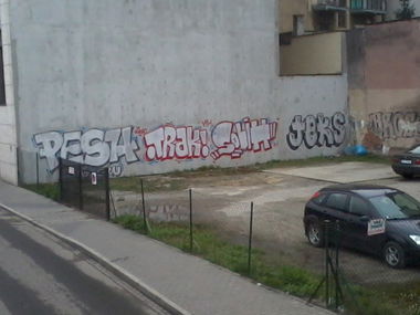 Graffiti Wall in Krakow - Photo by streetpsycho - Pesh, Trak, Sobih