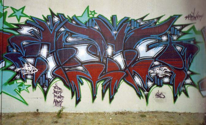 Graffiti Wall in Saarbrücken - Photo by stummerzeuge - izig (2005)