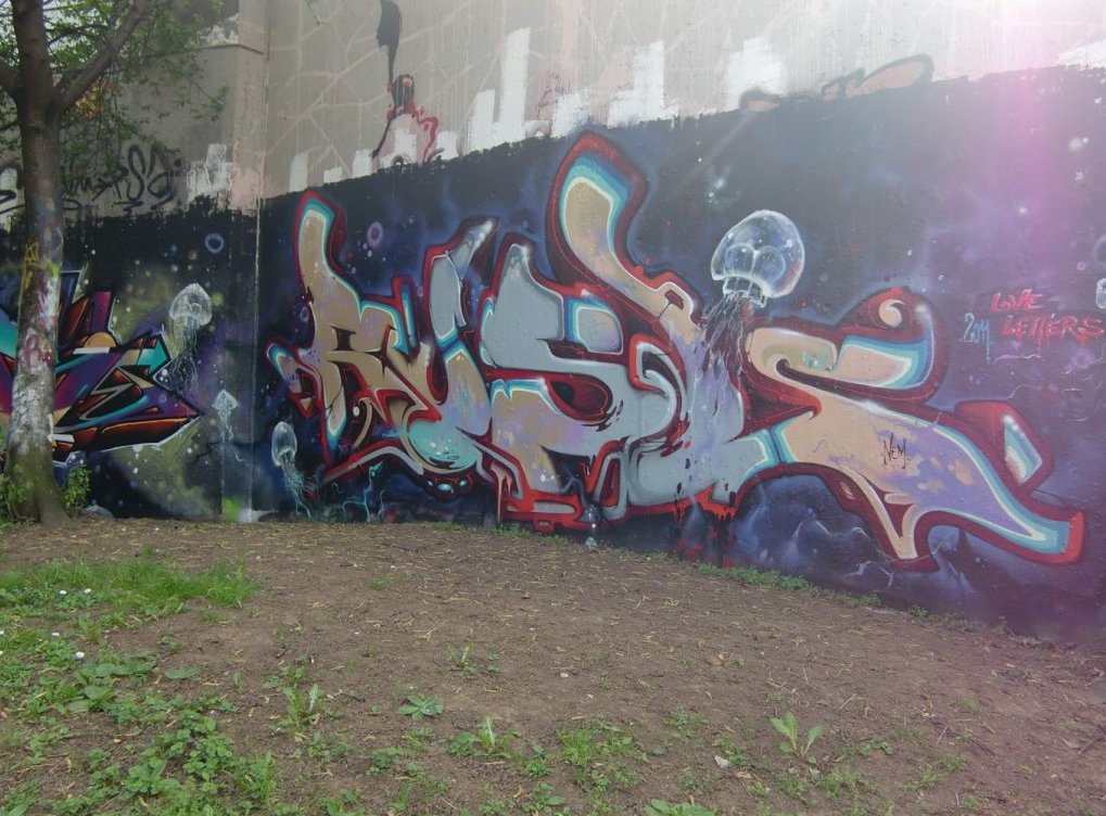 Graffiti Wall in Stuttgart - Photo by stuttgart0711 - rusl, halloffame, stuttgart (2011)
