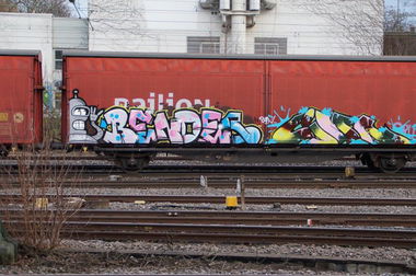 Graffiti Train in Stuttgart - Photo by stuttgart0711 - bender, cargo, güter (2014)