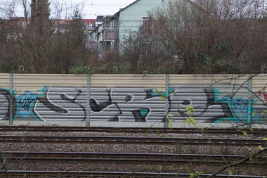 Graffiti Wall in Stuttgart - Photo by stuttgart0711 - scre, trainline, bombing (2012)