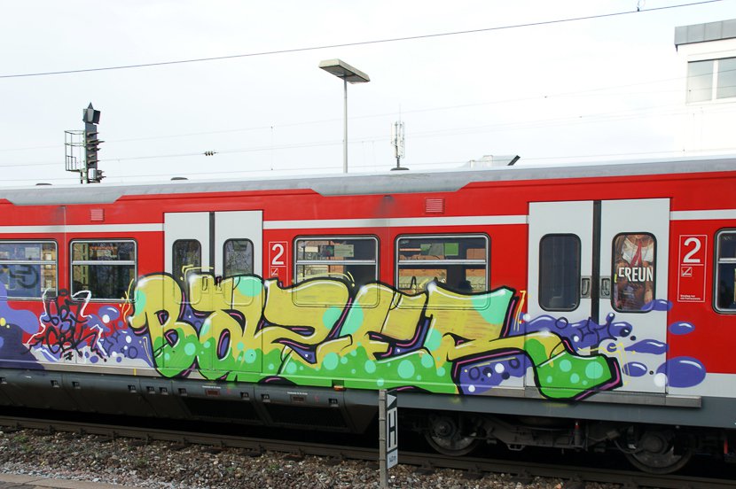 Graffiti Train - Photo by stuttgart0711 - bazer, sbahn, gbk (2014)