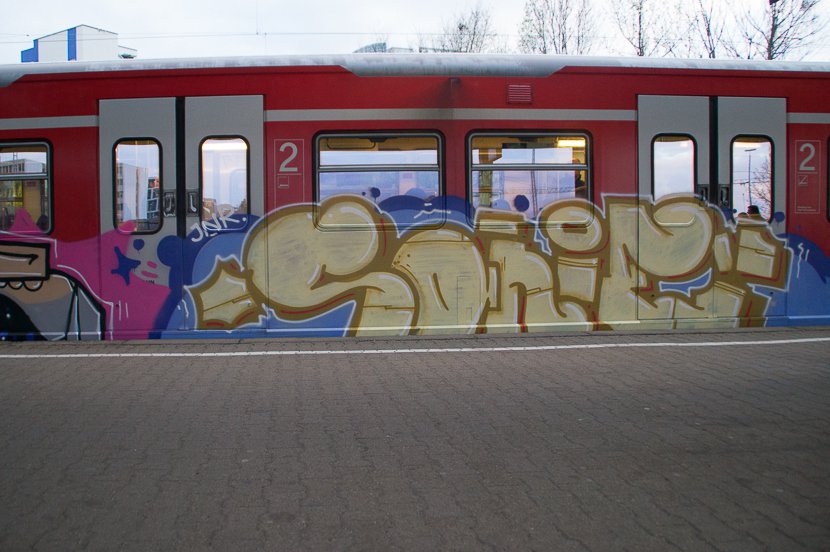 Graffiti Train - Photo by stuttgart0711 - sonie, jnr, sbahn (2014)