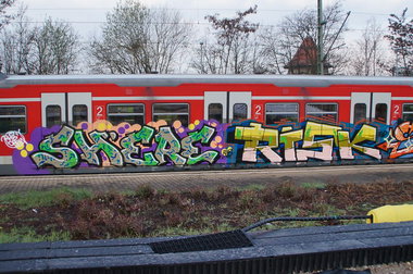 Graffiti Train - Photo by stuttgart0711 - shere, risk, rhb (2014)
