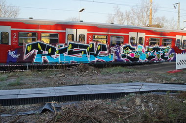 Graffiti Train - Photo by stuttgart0711 - risk, slafe, sbahn (2014)