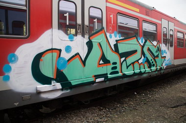 Graffiti Train - Photo by stuttgart0711 - a?s, stuttgart, sbahn (2014)