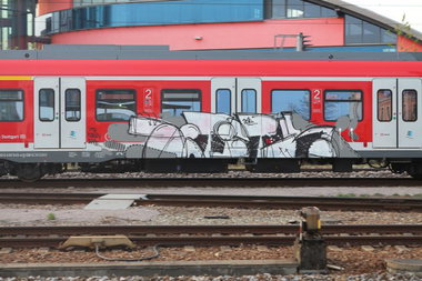 Graffiti Train - Photo by stuttgart0711 - artistik, sbahn, stuttgart (2014)