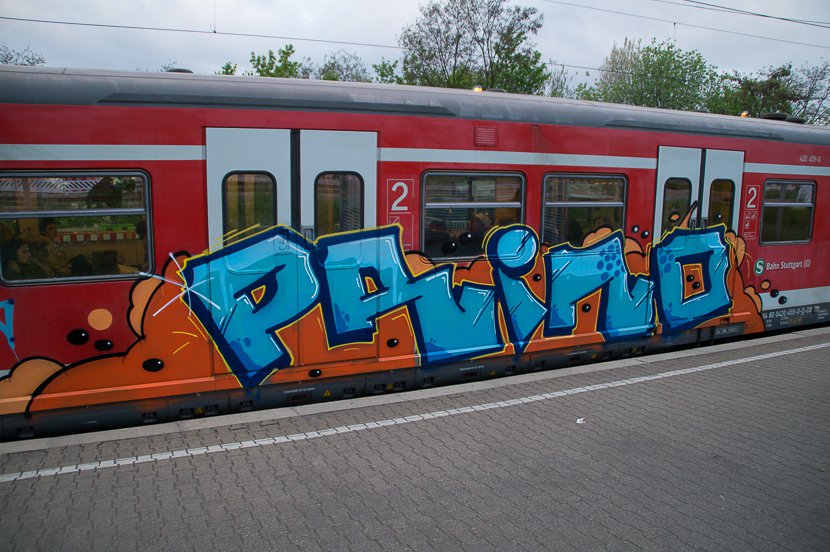 Graffiti Train - Photo by stuttgart0711 - prino, sbahn, stuttgart (2014)
