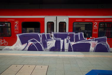 Graffiti Train - Photo by stuttgart0711 - artistik, sbahn, stuttgart (2014)
