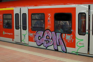 Graffiti Train - Photo by stuttgart0711 - csm, zomer, amer (2014)