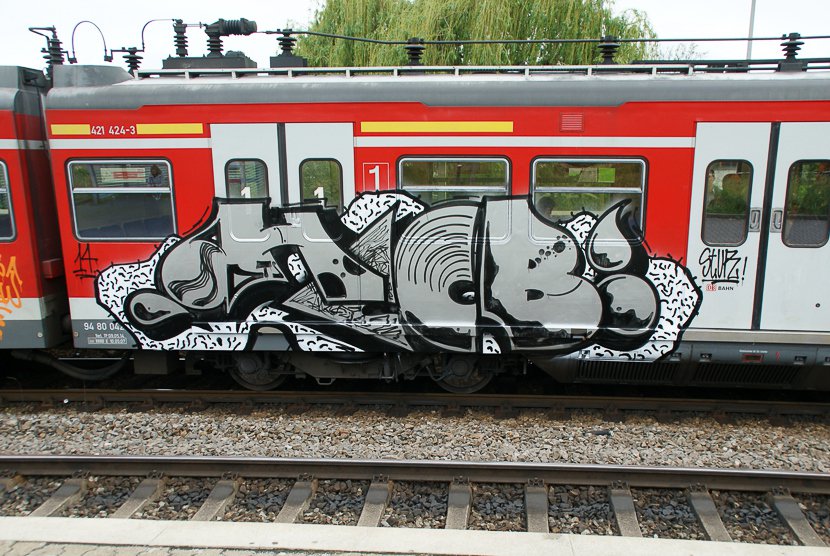 Graffiti Train - Photo by stuttgart0711 - hccb, sbahn, stuttgart (2014)