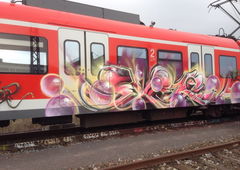 Graffiti Train - Photo by stuttgart0711 - ekser, x, stuttgart (2015)