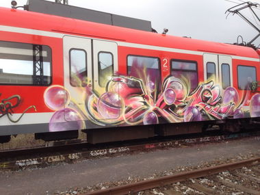 Graffiti Train - Photo by stuttgart0711 - ekser, x, stuttgart (2015)