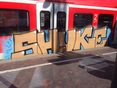 Graffiti Train - Photo by stuttgart0711 - shuke, cologne, sbahn (2015)