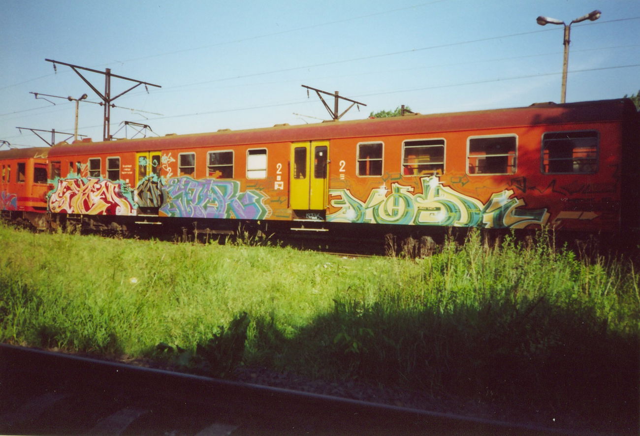 Graffiti Train in Poland - Photo by suburban - STEM, GRS, STER (2002)