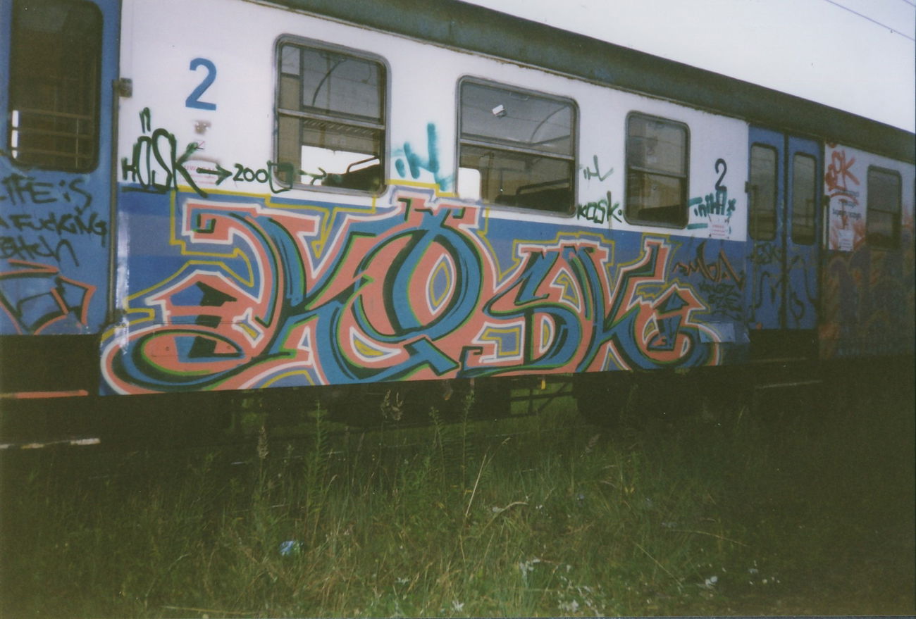 Graffiti Train in Poland - Photo by suburban - KOSK, SMBA, CAM (2000)