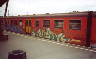 Graffiti Train in Poland - Photo by suburban - STER, CAM, STEM (2002)