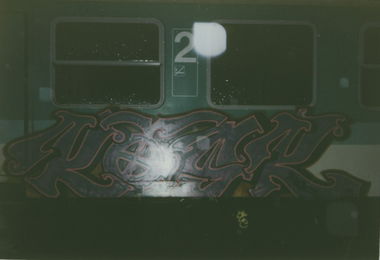 Graffiti Train - Photo by suburban - KOSK, SMBA, CAM (1995)