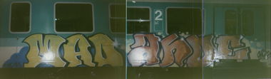 Graffiti Train - Photo by suburban - MADone, ANDE, KOSK (1995)