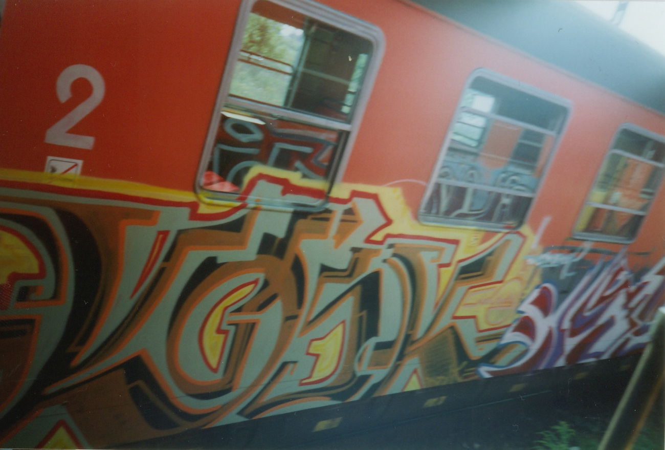 Graffiti Train in Poland - Photo by suburban - STER, SOFT, KOSK (1998)