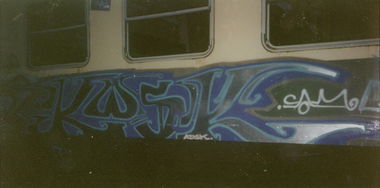 Graffiti Train - Photo by suburban - KOSK, SMBA, CAM (1996)