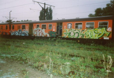 Graffiti Train in Poland - Photo by suburban - ISEA, STER, KOSK (1998)
