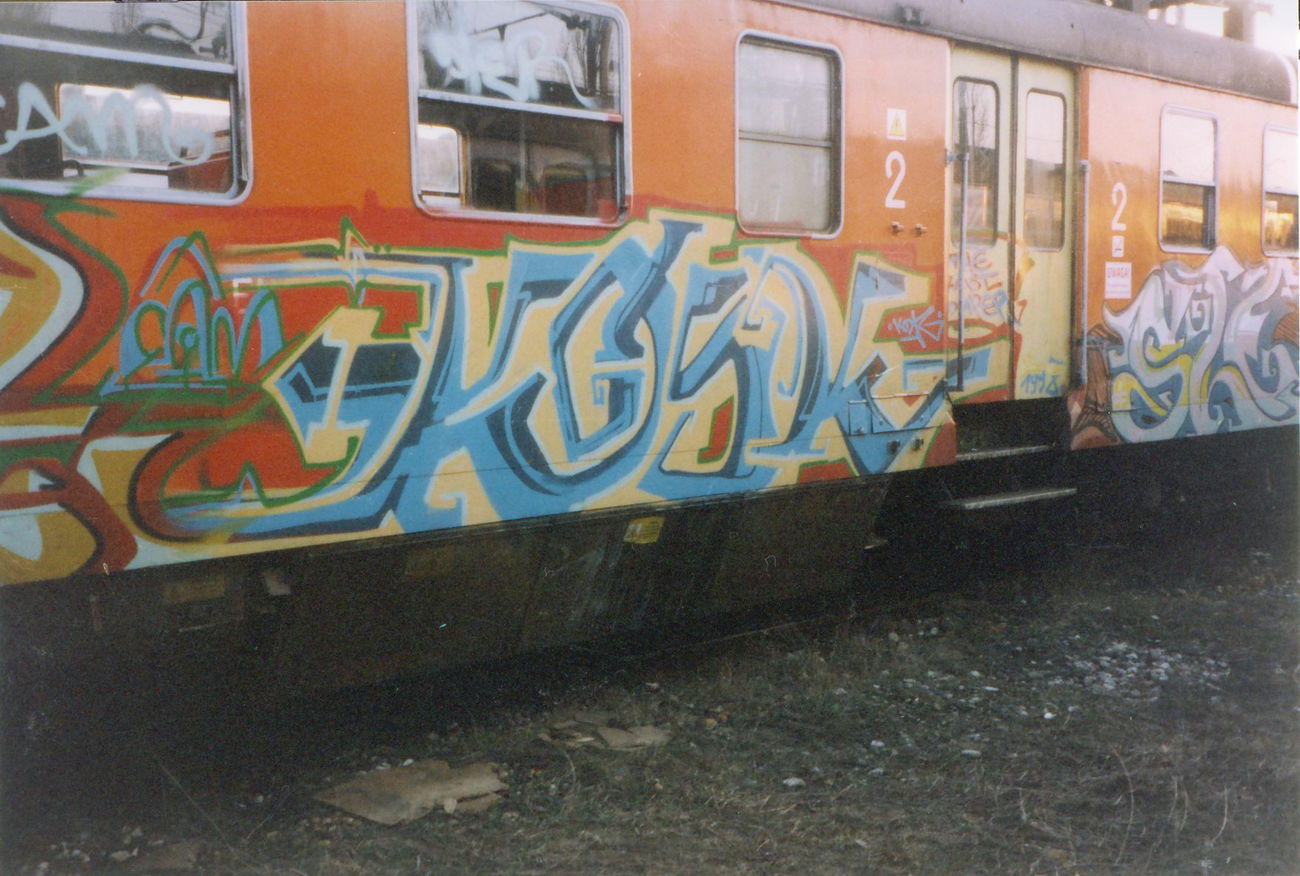 Graffiti Train in Poland - Photo by suburban - STER, STEM, KOSK (1998)