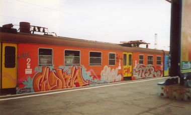 Graffiti Train in Poland - Photo by suburban - KOSK, STER, SMBA (2002)