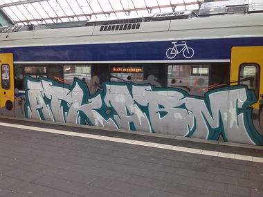 Graffiti Train in Oldenburg - Photo by tampa911 - Atk, Abm