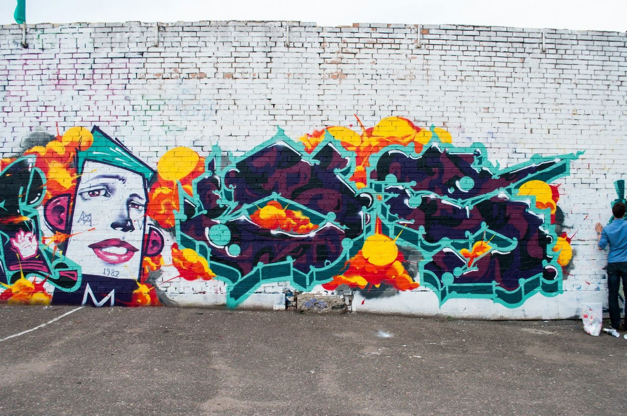 Graffiti Wall in Стадион Строитель - Photo by tedf (2015)