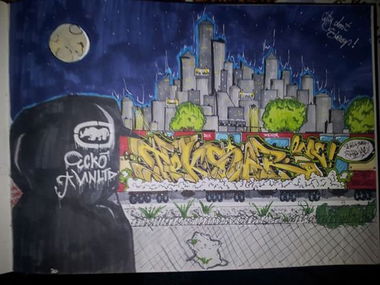 Graffiti Sketch - Photo by teksor - Teksor, train, sketch
