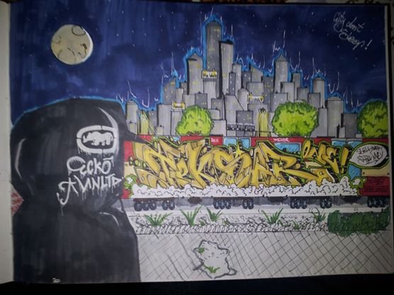 Graffiti Sketch - Photo by teksor - Teksor, train, sketch