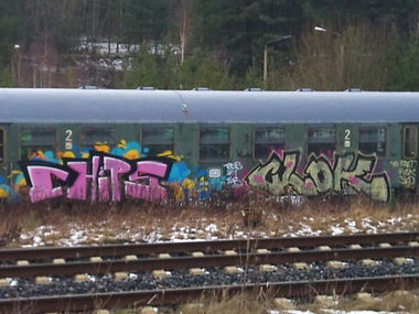 Graffiti Train - Photo by thenature - CHiPS, ORG, CLOK