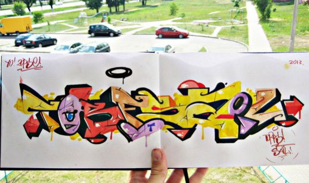 Graffiti Sketch in Zhodino - Photo by torfs1 - Sketch