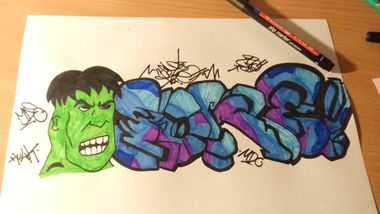 Graffiti Sketch - Photo by tostkopf - hulk (2015)