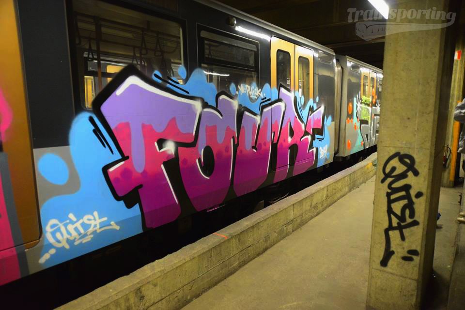 Graffiti Train - Photo by trainsporting - quiet, four, bruxel (2014)