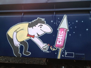 Graffiti Train in Magdeburg - Photo by triebkopf98 - chec, happy, new (2013)