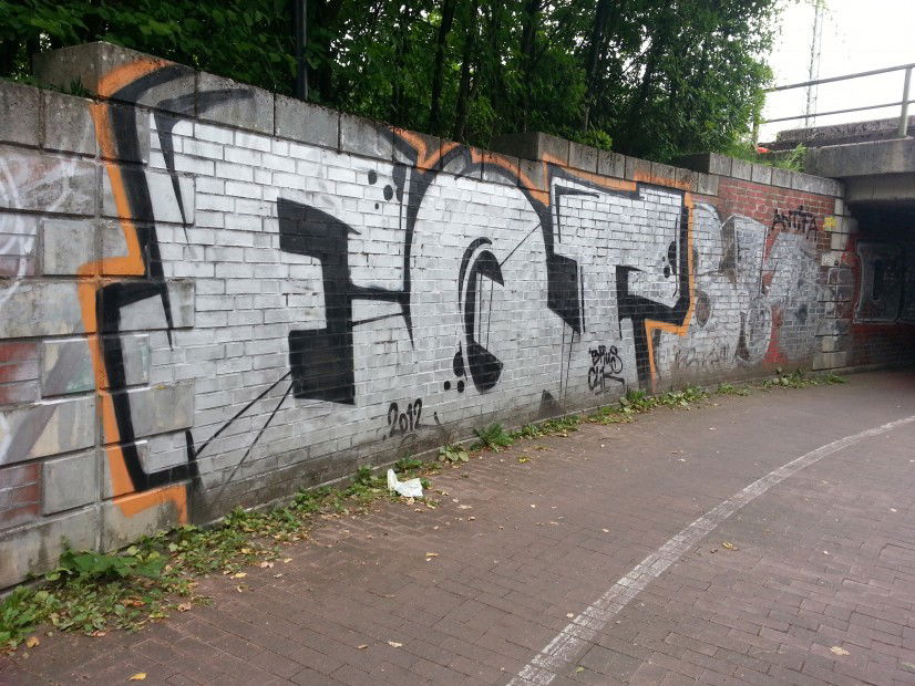 Graffiti Bombing in Münster - Photo by trustlifeOTR - EQT, Clik, Brus (2012)